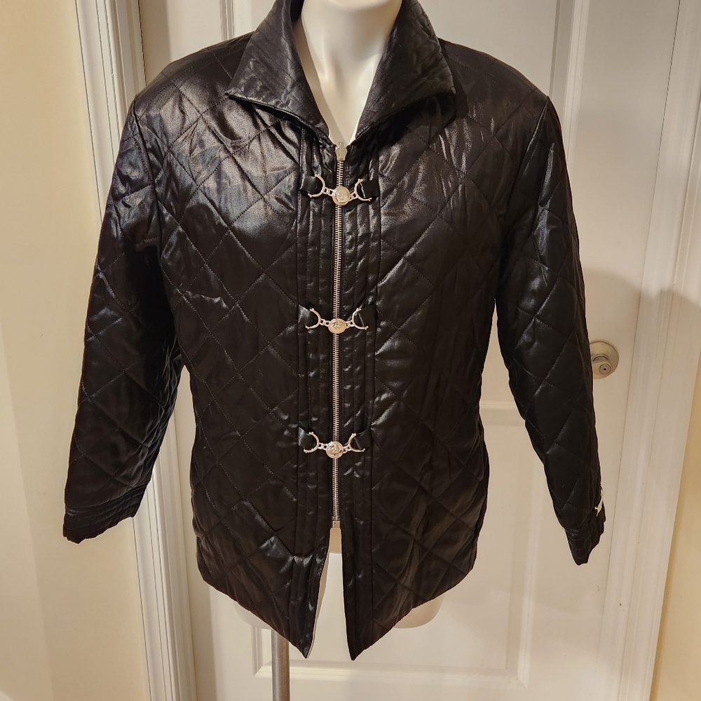 Griffith Gray for St. John quilted black jacket size Medium